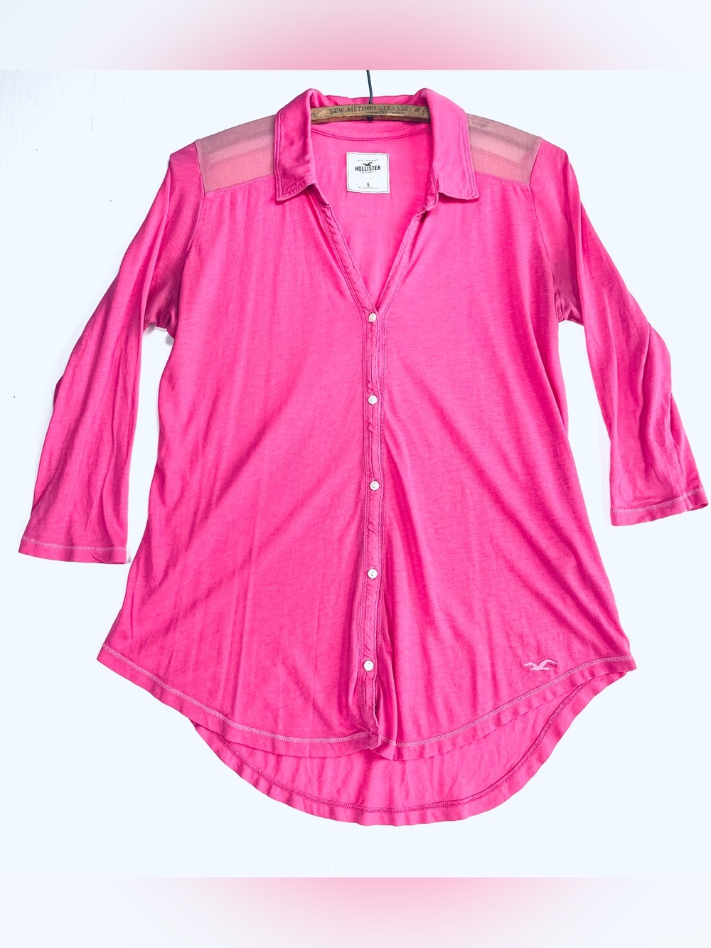 Hollister Hot Pink Casual Button-Front Shirt